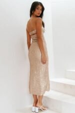 Venus Sequins Strapless Midi Dress - Image 8