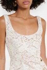 Veronica Floral Lace Mini Slit Dress - Image 3
