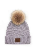 Amelia Heathered Pom Beanie-Periwinkle