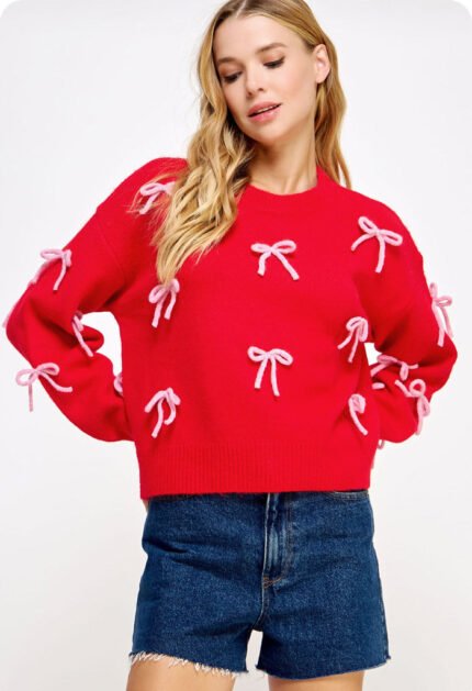 Crush Sweater-Valentine Red