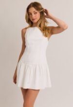 Aubrey Drop Waist Dress-White - Image 2