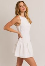 Aubrey Drop Waist Dress-White - Image 4