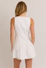 Aubrey Drop Waist Dress-White - Image 5
