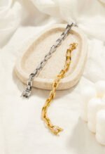 Boxy Pave Chain Bracelet-Silver - Image 2