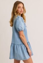 Audrey Denim Mini Dress - Image 4