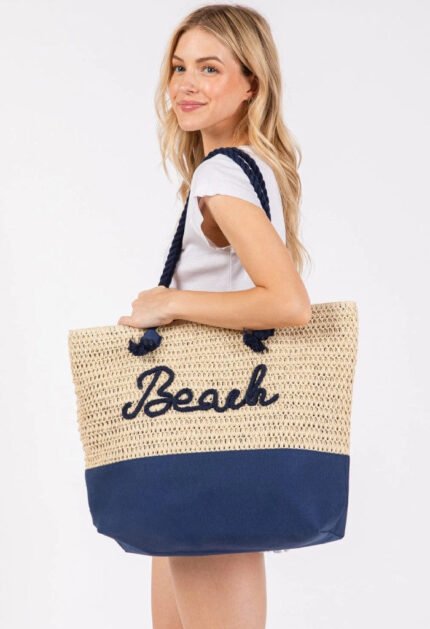 Beach Please Tote-Navy