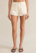 Classic Hi-Rise Denim Short-Off White
