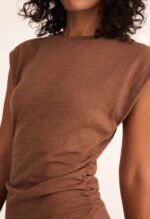 Camino Mini Dress-Teakwood - Image 4