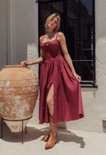 Daphne Maxi Dress-Wine - Image 2
