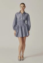 Campsis Dress-Striped Blue and White - Image 2