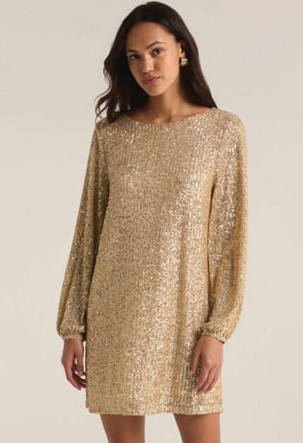 Andromeda Sequin Dress-Champagne